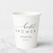 Einfaches Schwarz-Weiß-Brautparty Pappbecher (Vorderseite)