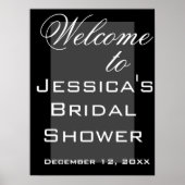 Einfaches Schwarz-Weiß-Brautparty-Poster Poster (Vorne)