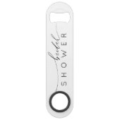 Einfaches Schwarz-Weiß-Brautparty Speed Flaschenöffner (Vorderseite)