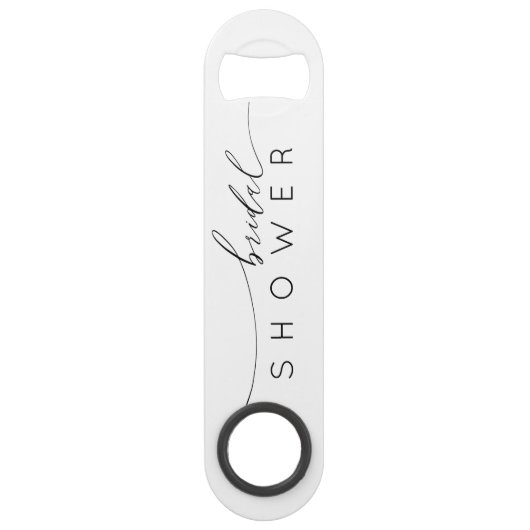 Einfaches Schwarz-Weiß-Brautparty Speed Flaschenöffner (Vorderseite)