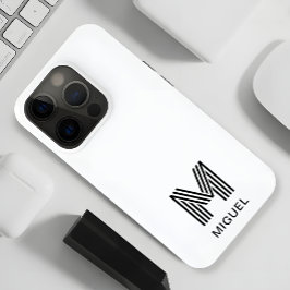 Einfaches Schwarz-Weiß-Budget für Monogramm Case-Mate iPhone Hülle