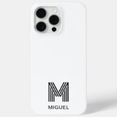 Einfaches Schwarz-Weiß-Budget für Monogramm Case-Mate iPhone Hülle (Rückseite)