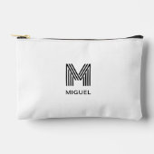 Einfaches Schwarz-Weiß-Budget für Monogramm Zubehörtasche (Vorderseite)