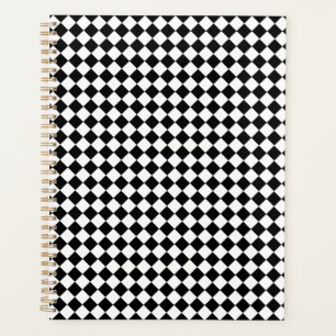 Einfaches Schwarz-Weiß-Chevron-Muster Standard Planer