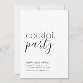 Einfaches Schwarz-Weiß-Cocktail-Party lädt ein Einladung (Vorderseite)