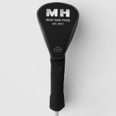Einfaches Schwarz-Weiß-Cooles Monogramm Bester Vat Golf Headcover (Vorderseite)