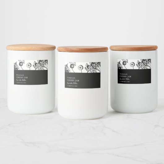 Einfaches Schwarz-Weiß-Creme-Label Lebensmitteletikett (Flaschen)