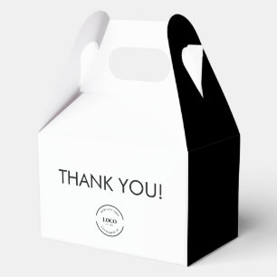 Einfaches Schwarz-Weiß-Danke-Logo individuell Geschenkschachtel