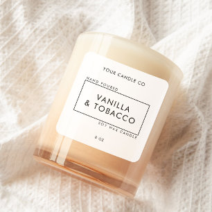 Einfaches Schwarz-Weiß-Etikett Quadratischer Aufkleber