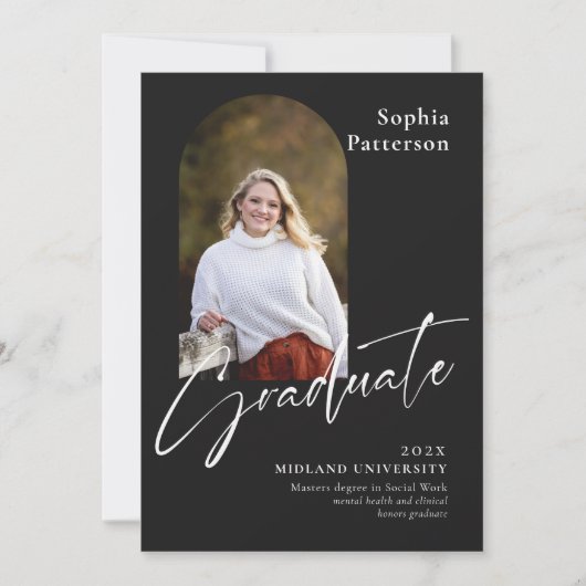 Einfaches Schwarz-Weiß-Foto Ankündigung (Vorderseite)