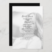 Einfaches Schwarz-Weiß-Foto-Brautparty Einladung (Vorne/Hinten)
