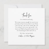 Einfaches Schwarz-Weiß-Foto Dankeschön Karte (Rückseite)