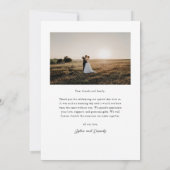 Einfaches Schwarz-Weiß-Foto Dankeskarte (Rückseite)