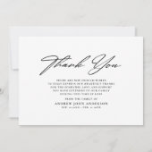 Einfaches Schwarz-Weiß-Foto Dankeskarte (Rückseite)