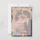 Einfaches Schwarz-Weiß-Foto Hochzeitsempfang Einladung (Vorderseite)