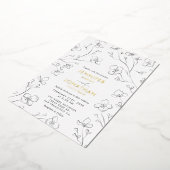 Einfaches Schwarz-Weiß-Foto Hochzeitsgoldfolie Folieneinladung (Gedreht)