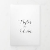 Einfaches Schwarz-Weiß-Foto Moderne Hochzeit Dreifach Gefaltete Einladung (Cover)