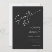 Einfaches Schwarz-Weiß-Foto Save the Date (Vorderseite)
