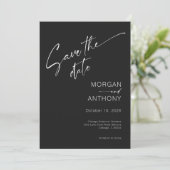 Einfaches Schwarz-Weiß-Foto Save the Date (Stehend Vorderseite)