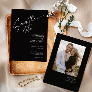 Einfaches Schwarz-Weiß-Foto Save the Date