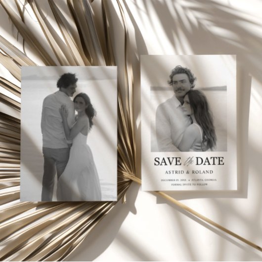 Einfaches Schwarz-Weiß-Foto Save the Date