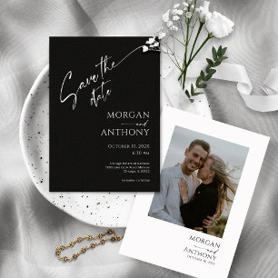 Einfaches Schwarz-Weiß-Foto Save the Date