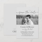 Einfaches Schwarz-Weiß-Foto Save the Date (Vorne/Hinten)