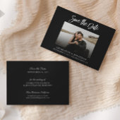 Einfaches Schwarz-Weiß-Foto Save the Date Dankeskarte