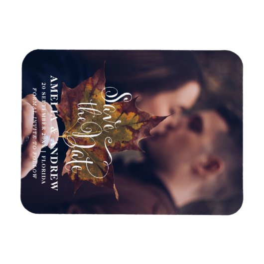 Einfaches Schwarz-Weiß-Foto Save the Date Magnet (Horizontal)
