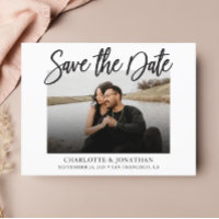 Einfaches Schwarz-Weiß-Foto Save the Date