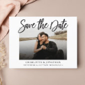 Einfaches Schwarz-Weiß-Foto Save the Date Postkarte