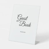 Einfaches Schwarz-Weiß-Gästebuch Sockelschild (Vorderseite)