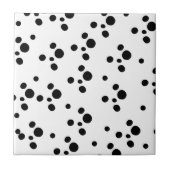 Einfaches Schwarz/Weiß-Gepunktetes Muster Fliese (Vorderseite)