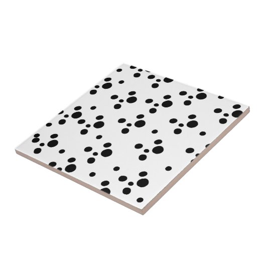 Einfaches Schwarz/Weiß-Gepunktetes Muster Fliese (Seite)