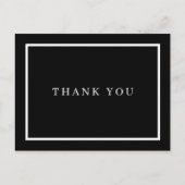 Einfaches Schwarz-Weiß-Geschäft Vielen Dank Postkarte (Vorderseite)