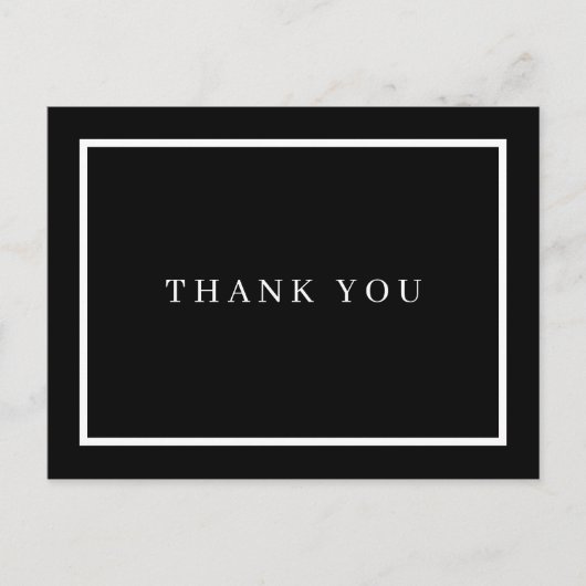 Einfaches Schwarz-Weiß-Geschäft Vielen Dank Postkarte (Vorderseite)