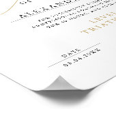 Einfaches Schwarz-weiß-Gold-Zertifikat Poster (Ecke)