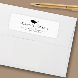 Einfaches Schwarz-weiß Graduate Cap Abschluss