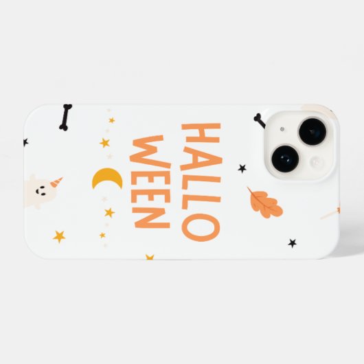 Einfaches Schwarz-Weiß-HalloWeen-Geschenk iPhone Hülle (Rückseite (Horizontal))