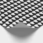 Einfaches Schwarz-Weiß-Herz-Muster, Girl-Muster Geschenkpapier (Ecke)