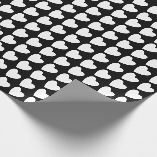 Einfaches Schwarz-Weiß-Herz-Muster, Girl-Muster Geschenkpapier (Ecke)