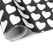 Einfaches Schwarz-Weiß-Herz-Muster, Girl-Muster Geschenkpapier (Rolleneckpunkt)