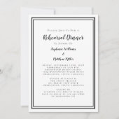 Einfaches Schwarz-Weiß-Hochzeit-Probe-Dinner Einladung (Vorderseite)