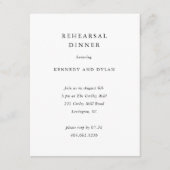 Einfaches Schwarz-Weiß-Hochzeitsessen Probe Begleitkarte (Vorderseite)