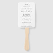 Einfaches Schwarz-Weiß-Hochzeitsprogramm Fächer (Vorderseite)