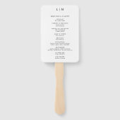 Einfaches Schwarz-Weiß-Hochzeitsprogramm Fächer (Rückseite)