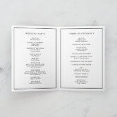 Einfaches Schwarz-Weiß-Hochzeitsprogramm Karte (Innenseite)