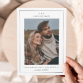 Einfaches Schwarz-Weiß-Hochzeitssemble-Foto Save The Date