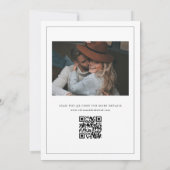 Einfaches Schwarz-Weiß-Hochzeitssemble-Foto Save The Date (Rückseite)