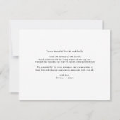 Einfaches Schwarz-Weiß-Hochzeitsstift Foto Dankesc Dankeskarte (Rückseite)